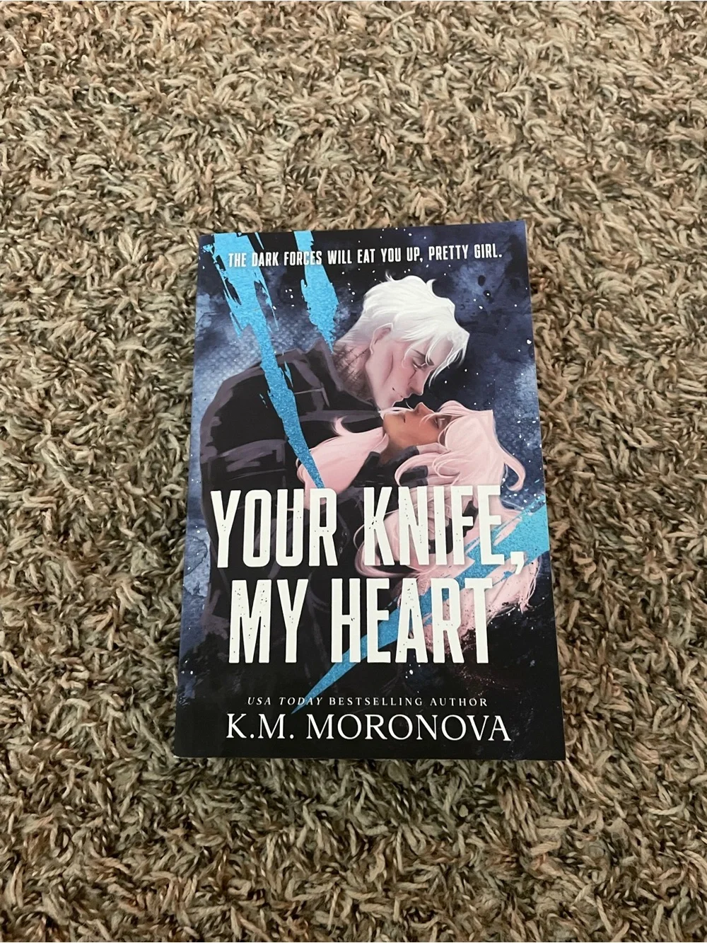 Your Knife, My Heart by K.M. Moronova - Illustrated Dark Romance Cover